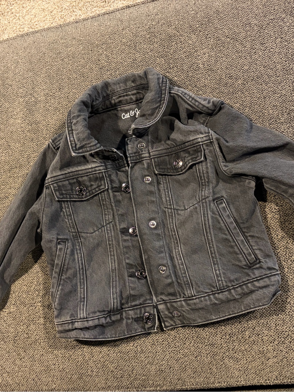 Cat & Jack Kids' Washed Charcoal Denim Jacket